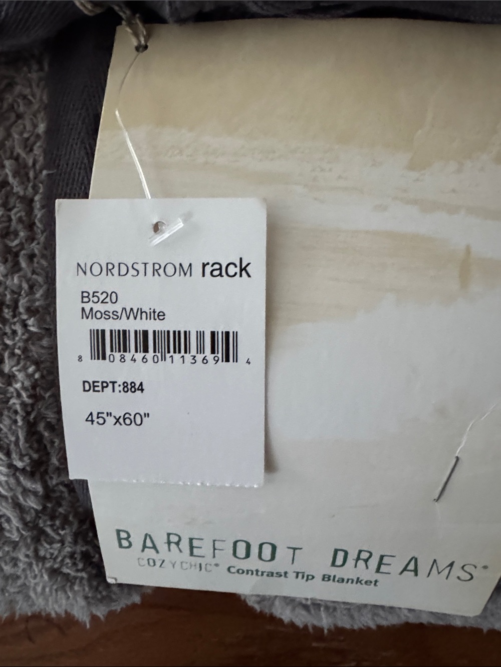 Barefoot Dreams Plush Throw Blanket - Light Gray - Picture 2 of 4